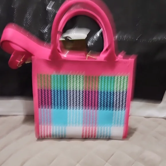 Kate Spade Pink Plaid Tote Bag X TARGET COLLAB - Picture 5 of 7